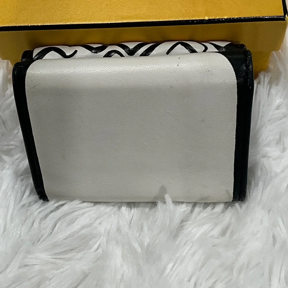 RARE FENDI X JOSHUA VIDES Nappa Matisse FF Embossed Micro Tri-Fold Wallet - Picture 3 of 13